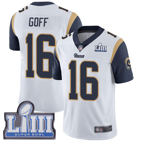 Los Angeles Rams Limited White Men Jared Goff Road Jersey NFL Football #16 Super Bowl LIII Bound Vapor Untouchable->youth nfl jersey->Youth Jersey